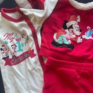 Disney Red and White Mickey Mouse Christmas Outfit